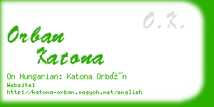 orban katona business card